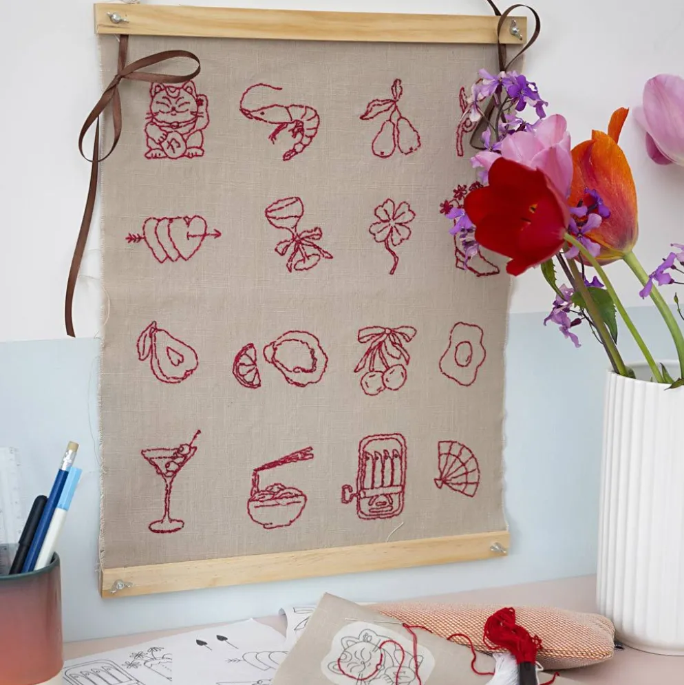 DIY Kit Broderi, hängdekoration, lin, 1 förp.