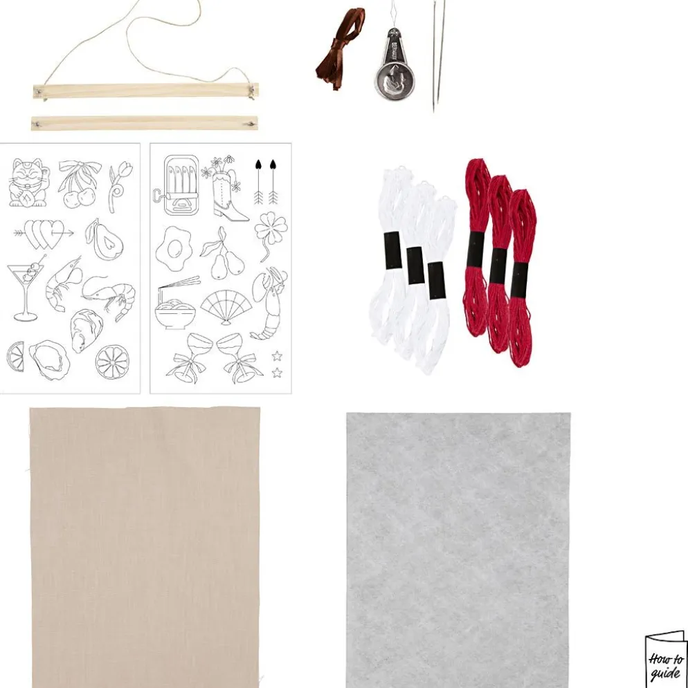 DIY Kit Broderi, hängdekoration, lin, 1 förp.