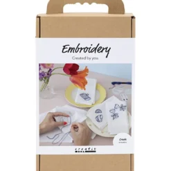 DIY Kit Broderi, Servetter, off white, 1 förp.
