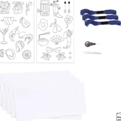 DIY Kit Broderi, Servetter, off white, 1 förp.