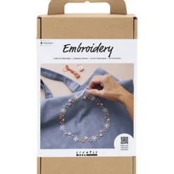 DIY Kit Broderi, Textilkasse, duvblå, 1 förp.