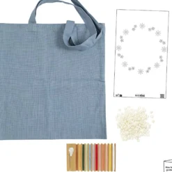 DIY Kit Broderi, Textilkasse, duvblå, 1 förp.
