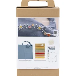DIY Kit Broderi, Textilkasse, duvblå, 1 förp.