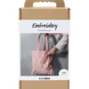 DIY Kit Broderi, Textilkasse, softrosa, 1 förp.