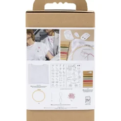 DIY Kit Broderi, t-shirt, vit, 1 förp.