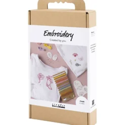 DIY Kit Broderi, t-shirt, vit, 1 förp.