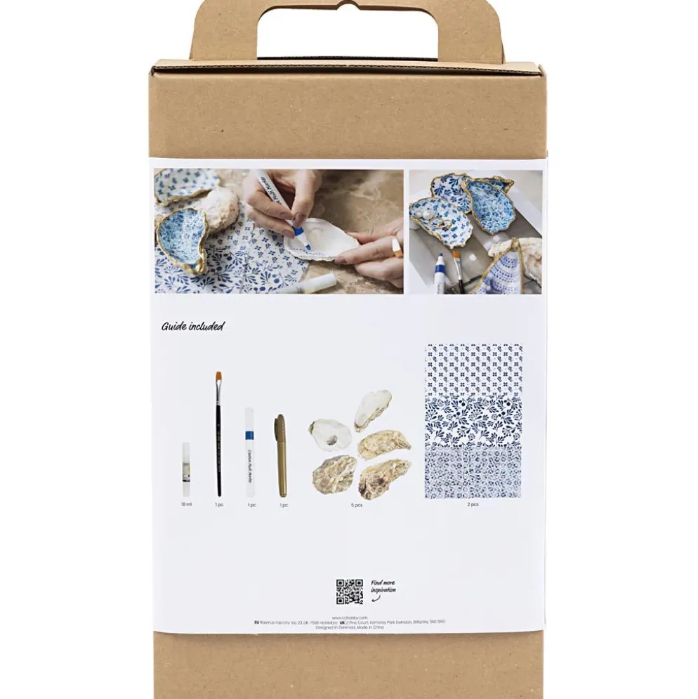 DIY Kit Decoupage, Ostronskal, blå, 1 förp.