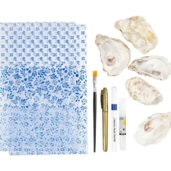 DIY Kit Decoupage, Ostronskal, blå, 1 förp.