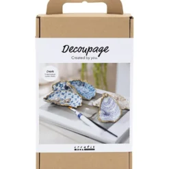 DIY Kit Decoupage, Ostronskal, blå, 1 förp.