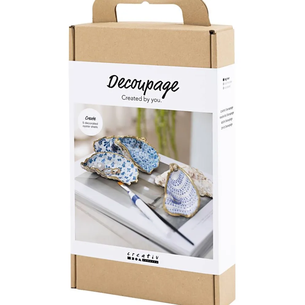 DIY Kit Decoupage, Ostronskal, blå, 1 förp.