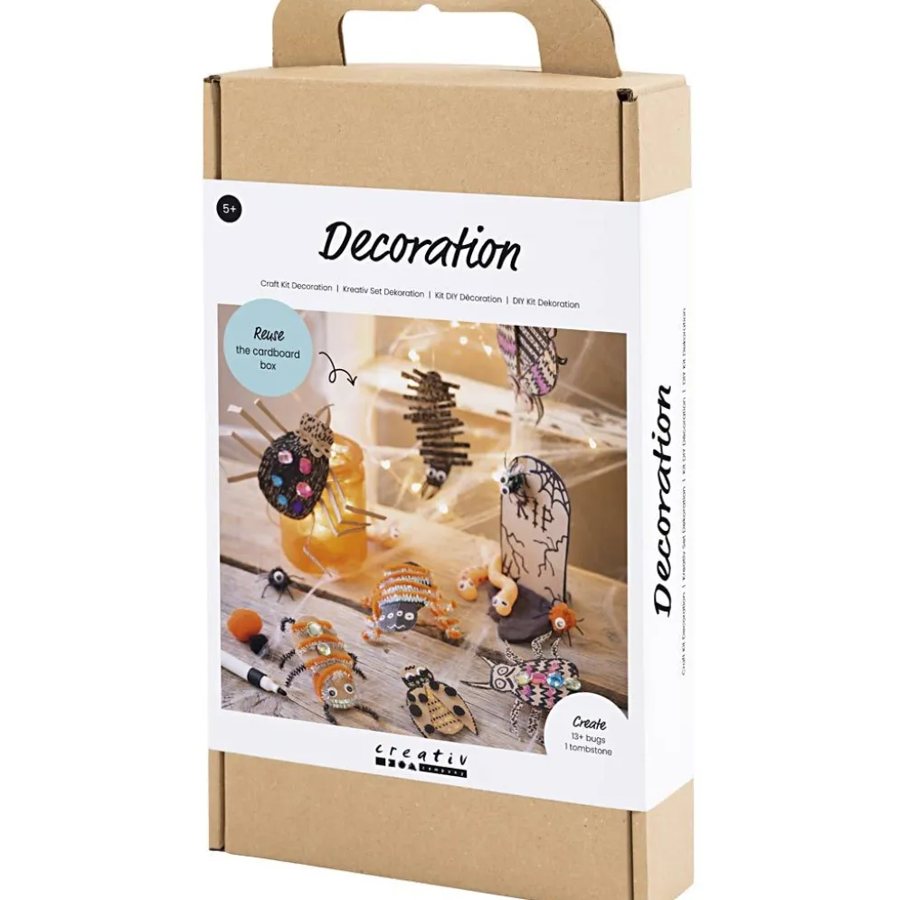 DIY Kit Dekoration, Insekter, maskar och gravstenar, mixade färger, 1 förp.