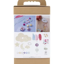 DIY Kit Dekoration, Moln, måne, stjärna, glitter färger, pastellfärger, 1 förp.