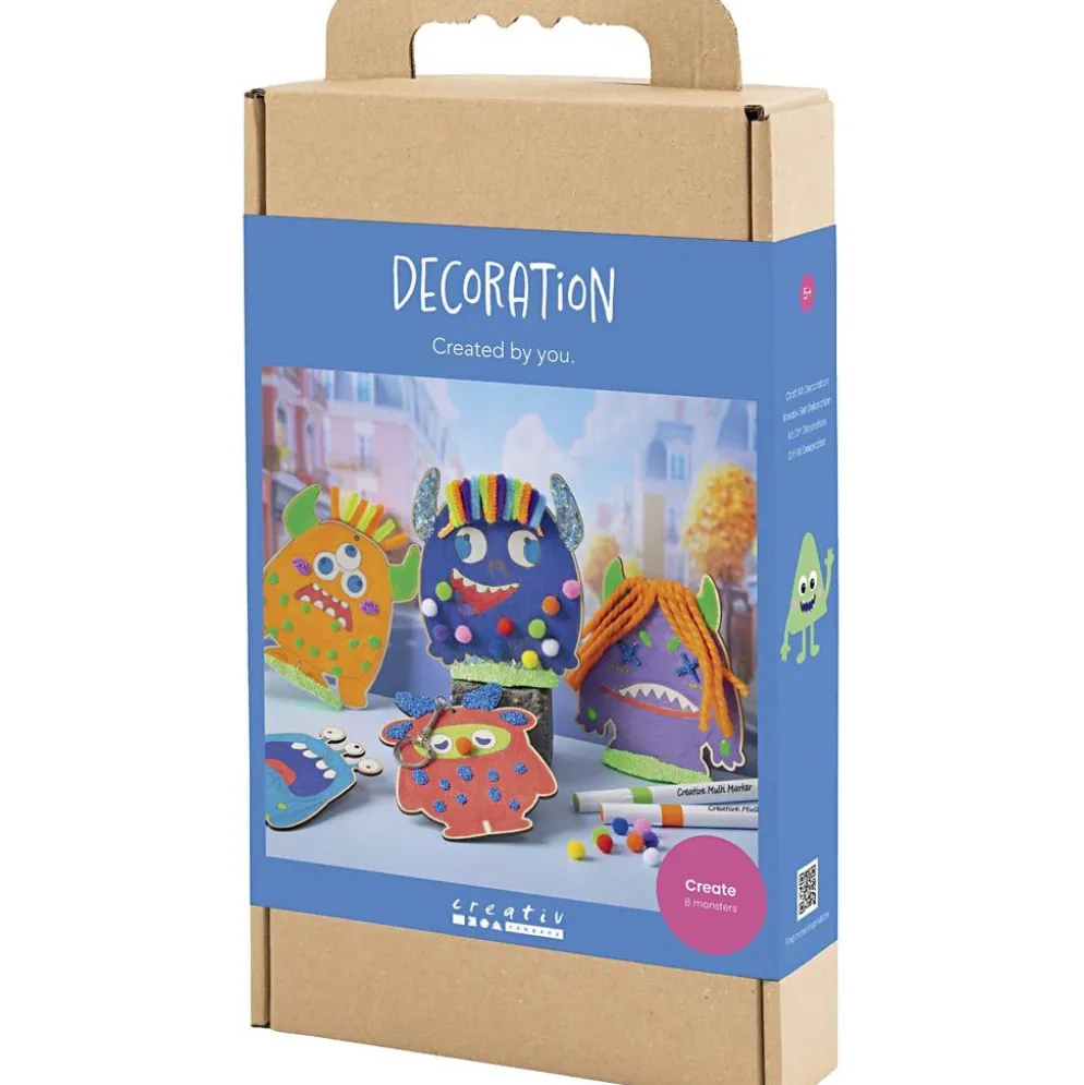 DIY Kit Dekoration, Monster, colorful, glada färger, starka färger, 1 förp.