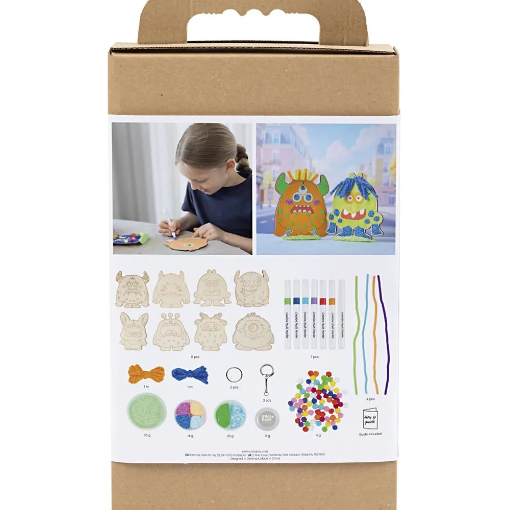 DIY Kit Dekoration, Monster, colorful, glada färger, starka färger, 1 förp.