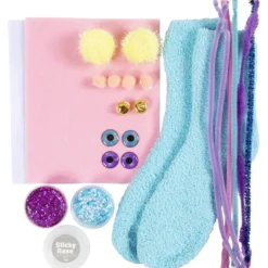 DIY Kit Dekoration, Sock Monster, mixade färger, 1 förp.