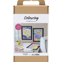 DIY Kit Färgläggning, Måla efter siffror, tuschpennor, 1 förp.