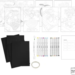 DIY Kit Färgläggning, Måla efter siffror, tuschpennor, 1 förp.