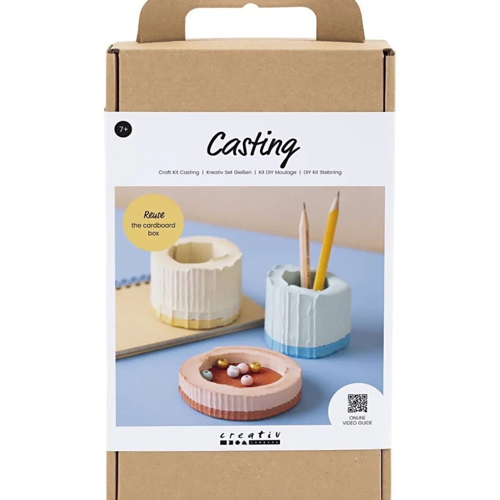 DIY Kit Gjutning, Behållare, blå, röd, ljusgul, 1 förp.