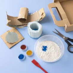 DIY Kit Gjutning, Behållare, blå, röd, ljusgul, 1 förp.