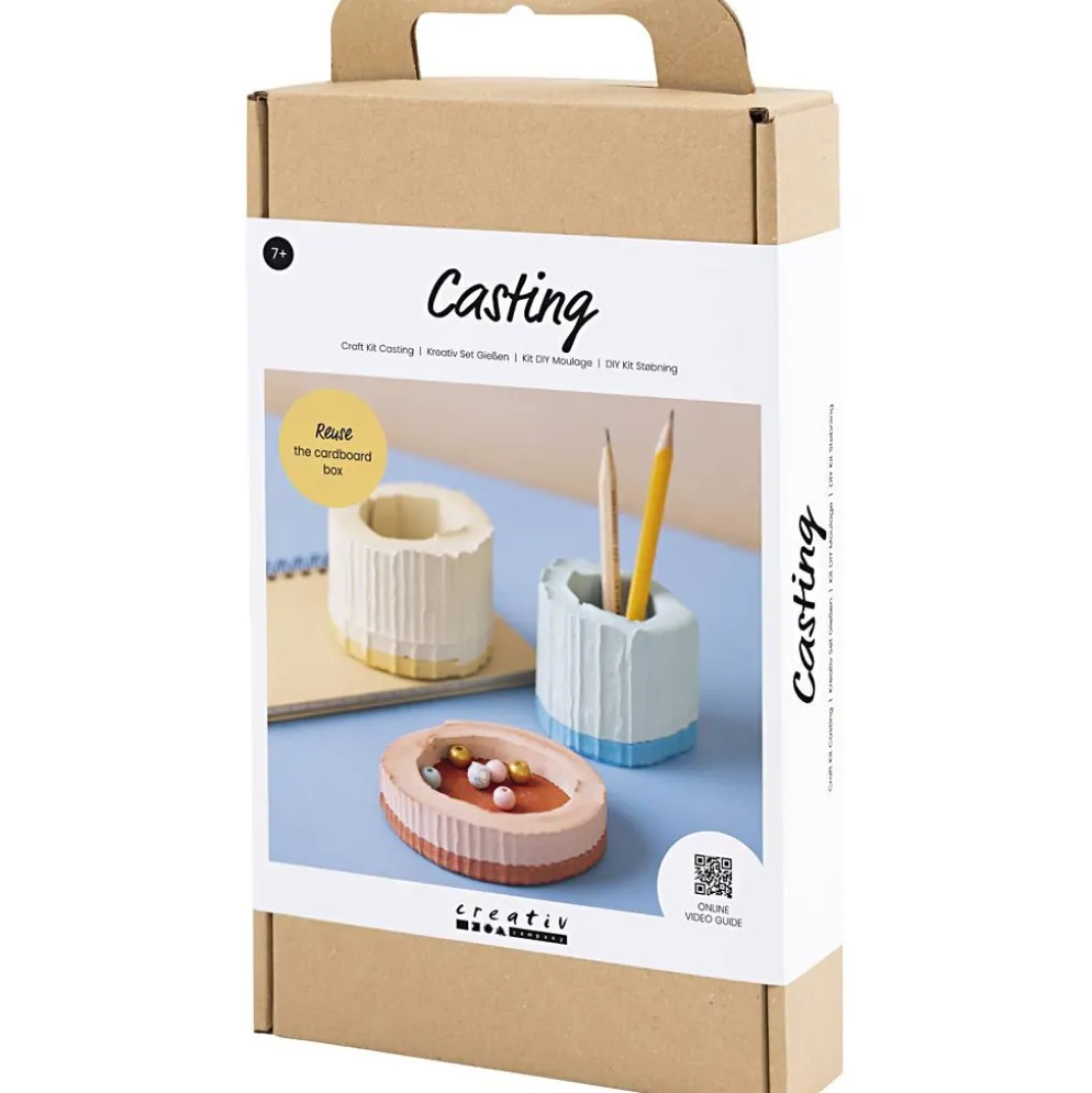 DIY Kit Gjutning, Behållare, blå, röd, ljusgul, 1 förp.