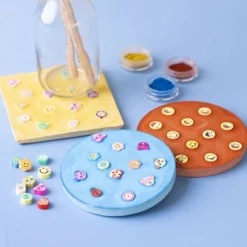 DIY Kit Gjutning, Plattor, blå, röd, gul, 1 förp.