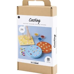 DIY Kit Gjutning, Plattor, blå, röd, gul, 1 förp.