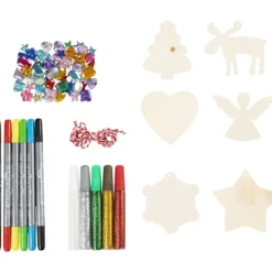 DIY Kit Juldekorationer, Färgläggning, 1 förp.