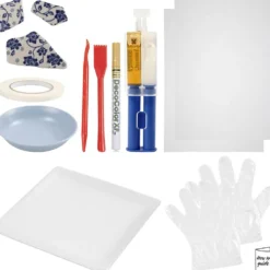 DIY Kit Kintsugi, Fat, blå, guld, vit, 1 förp.