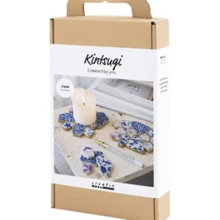 DIY Kit Kintsugi, Underlägg, blå, guld, ljusröd, vit, 1 förp.