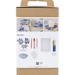 DIY Kit Kintsugi, Underlägg, blå, guld, ljusröd, vit, 1 förp.