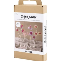 DIY Kit Kräppapper, Blomma, pastellfärger, 1 förp.