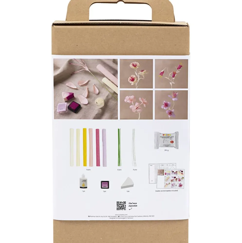 DIY Kit Kräppapper, Blomma, pastellfärger, 1 förp.
