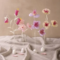 DIY Kit Kräppapper, Blomma, pastellfärger, 1 förp.