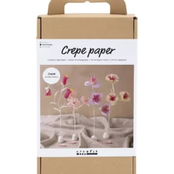 DIY Kit Kräppapper, Blomma, pastellfärger, 1 förp.