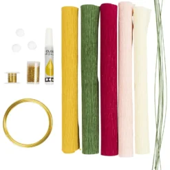DIY Kit Kräppapper, Krans, Stretchbarhet: 180%, 1 förp.