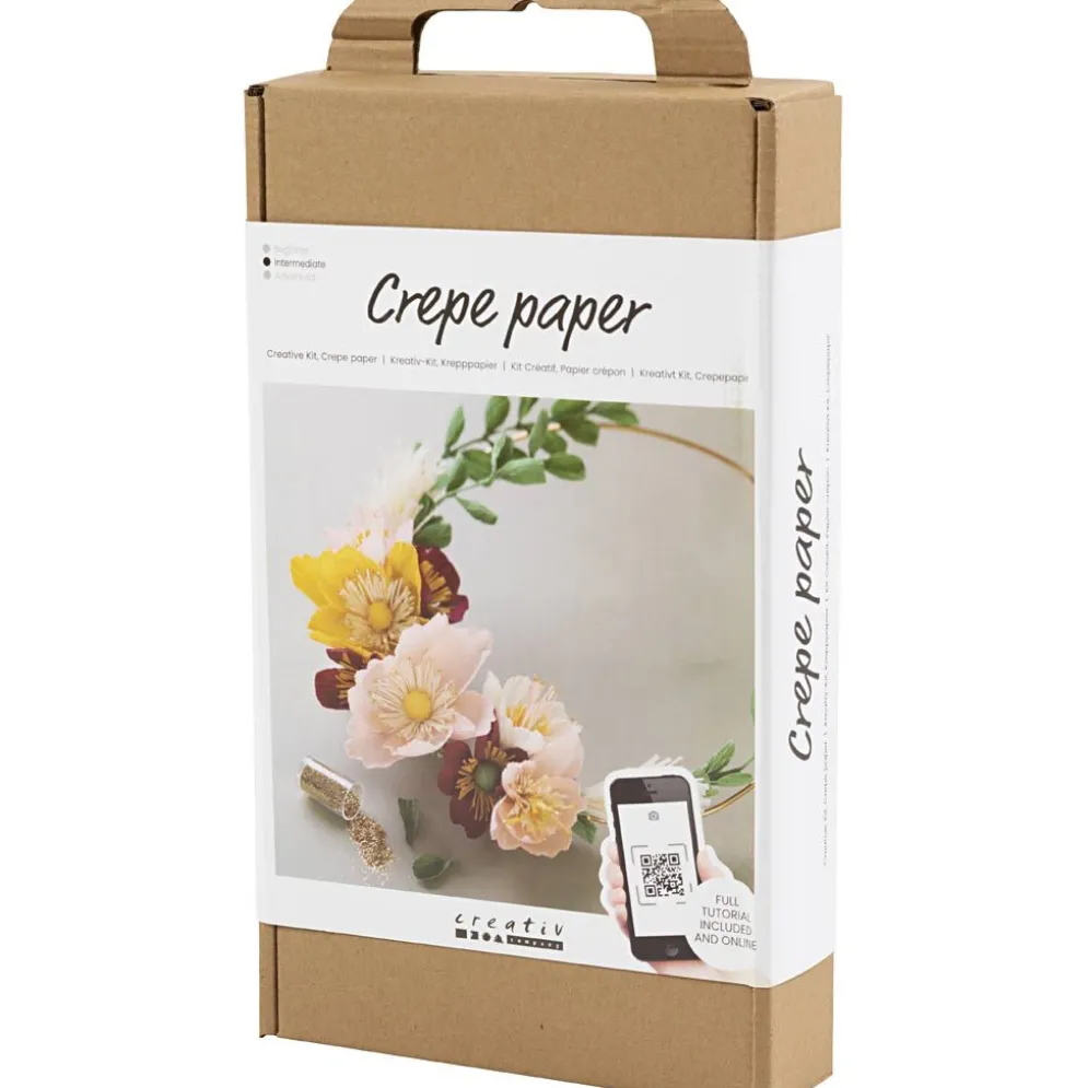 DIY Kit Kräppapper, Krans, Stretchbarhet: 180%, 1 förp.