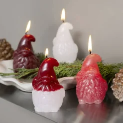 DIY Kit Ljusstöpning, Jultomte, matt transparenta, röd, 1 förp.