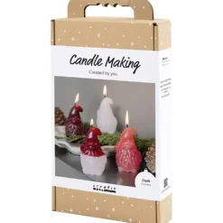 DIY Kit Ljusstöpning, Jultomte, matt transparenta, röd, 1 förp.