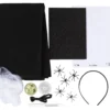 DIY Kit Läskig Kostym, Fladdermusmantel och pannband, svart, svart, 1 förp.