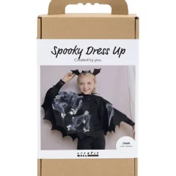 DIY Kit Läskig Kostym, Fladdermusmantel och pannband, svart, svart, 1 förp.