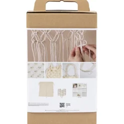 DIY Kit Makramé, Väska, vit, 1 förp.