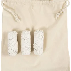 DIY Kit Makramé, Väska, vit, 1 förp.