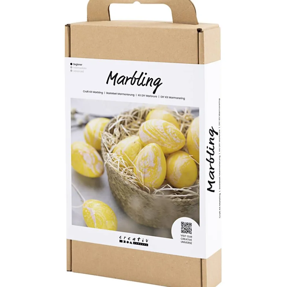 DIY Kit Marmorering, rosa, gul, 1 förp.