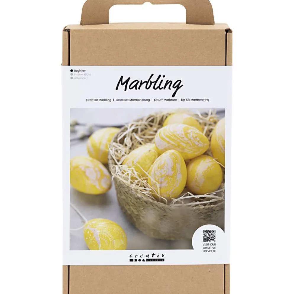 DIY Kit Marmorering, rosa, gul, 1 förp.
