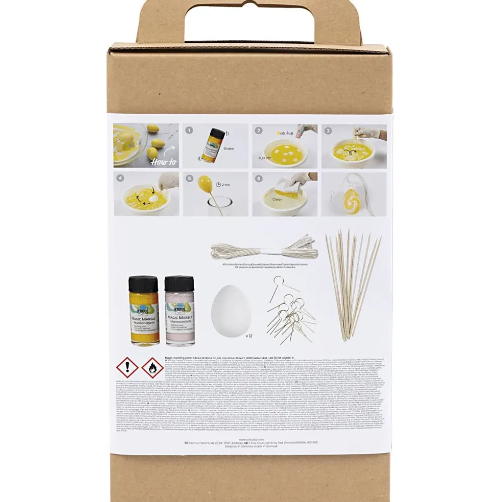 DIY Kit Marmorering, rosa, gul, 1 förp.