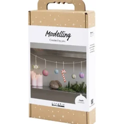 DIY Kit Modellera, Julfigurer i pulp, mixade färger, 1 förp.
