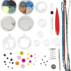DIY Kit Modellera, Robot, blå, grå, röd, försilvrad, 1 förp.