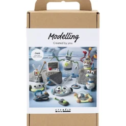 DIY Kit Modellera, Robot, blå, grå, röd, försilvrad, 1 förp.
