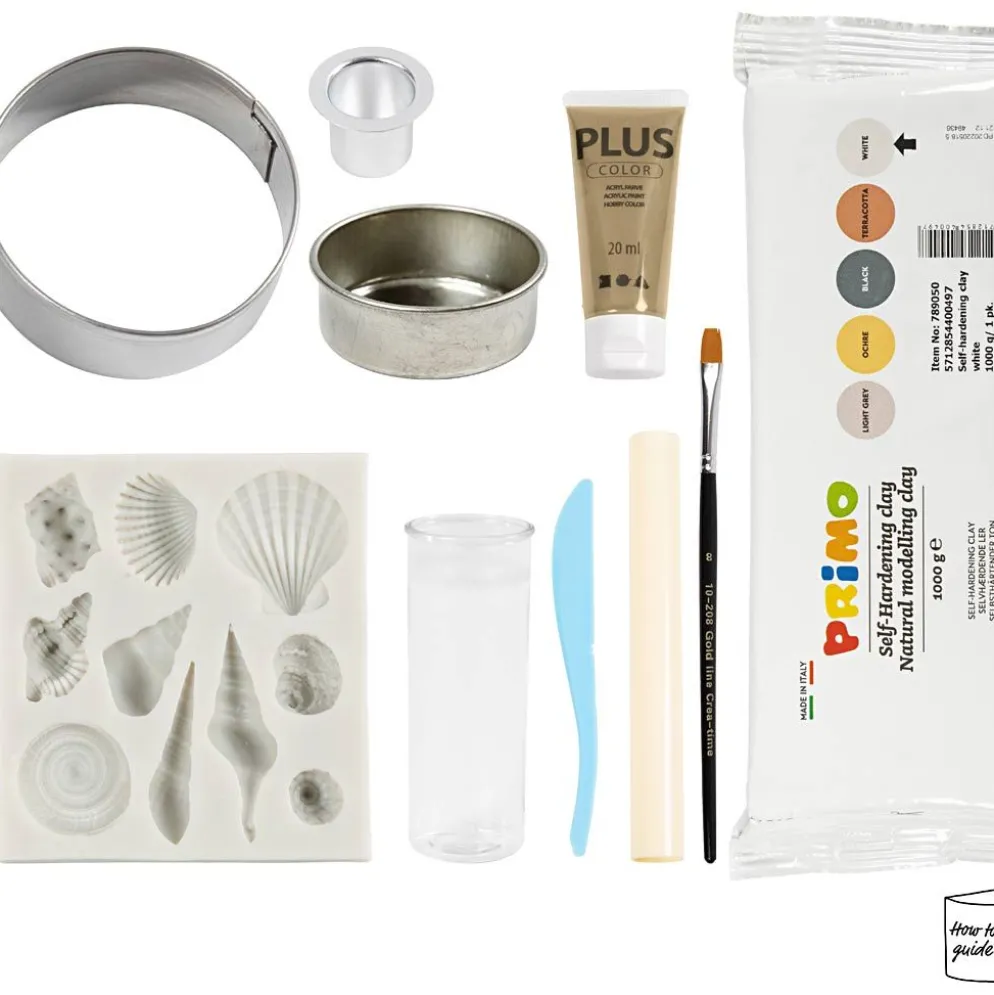 DIY Kit Modellera, Vaser och ljushållare, beige, elfenben, råvit, 1 förp.