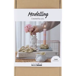 DIY Kit Modellera, Vaser och ljushållare, beige, elfenben, råvit, 1 förp.